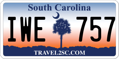 SC license plate IWE757