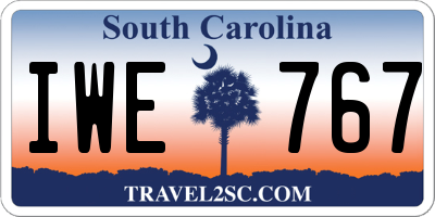 SC license plate IWE767