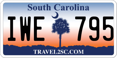 SC license plate IWE795