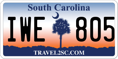 SC license plate IWE805