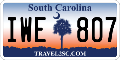 SC license plate IWE807