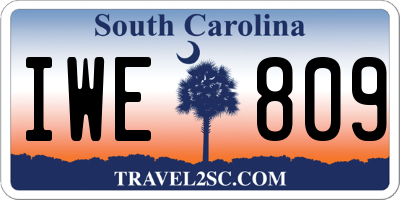 SC license plate IWE809