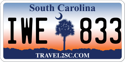 SC license plate IWE833