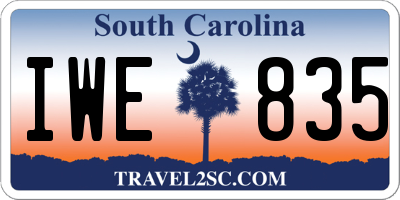 SC license plate IWE835