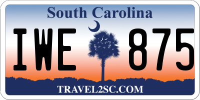 SC license plate IWE875