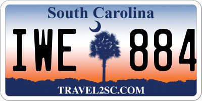 SC license plate IWE884