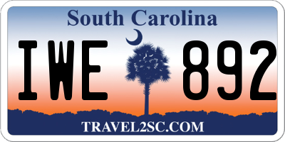 SC license plate IWE892