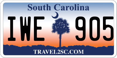 SC license plate IWE905