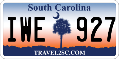 SC license plate IWE927