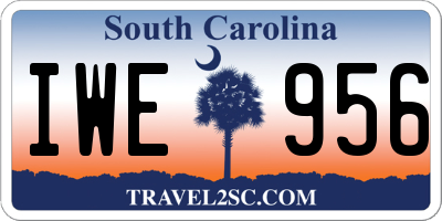 SC license plate IWE956