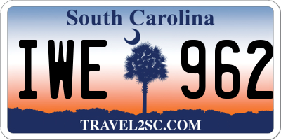 SC license plate IWE962