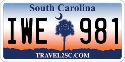 SC license plate IWE981