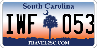 SC license plate IWF053