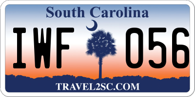 SC license plate IWF056