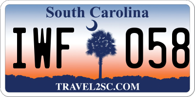 SC license plate IWF058
