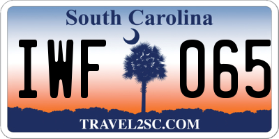 SC license plate IWF065