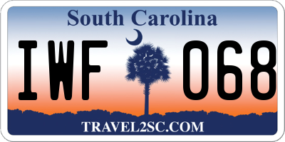 SC license plate IWF068