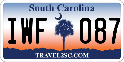 SC license plate IWF087