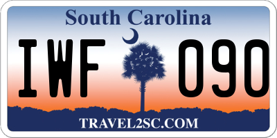 SC license plate IWF090
