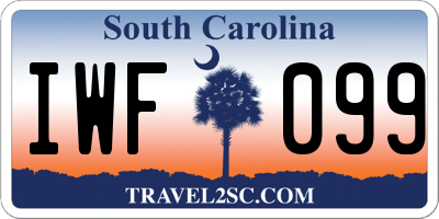 SC license plate IWF099