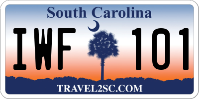 SC license plate IWF101