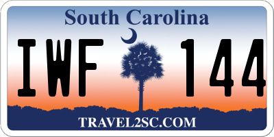 SC license plate IWF144