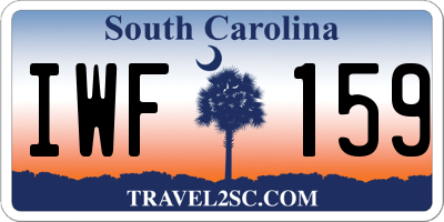 SC license plate IWF159