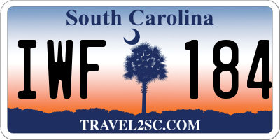 SC license plate IWF184