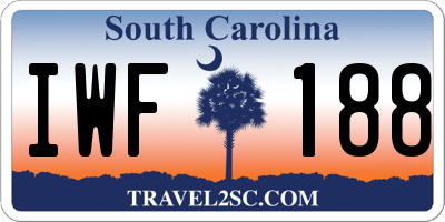 SC license plate IWF188