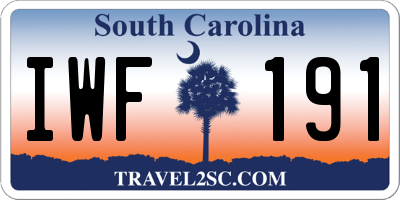 SC license plate IWF191