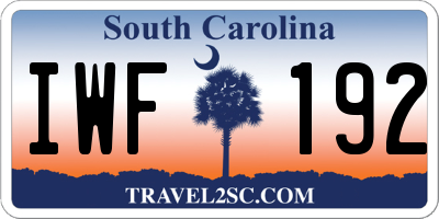 SC license plate IWF192
