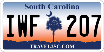 SC license plate IWF207