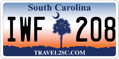 SC license plate IWF208