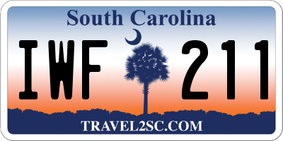 SC license plate IWF211