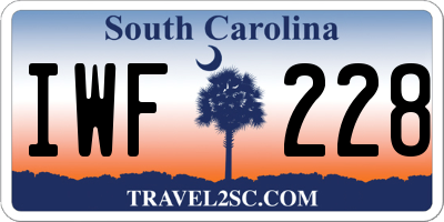 SC license plate IWF228