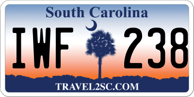 SC license plate IWF238