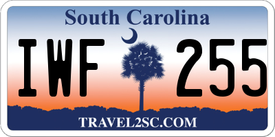 SC license plate IWF255