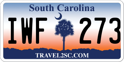 SC license plate IWF273