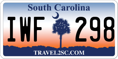 SC license plate IWF298