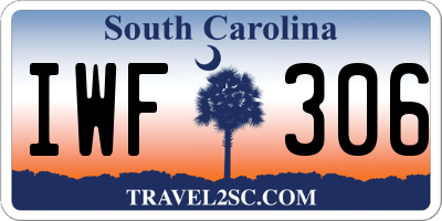 SC license plate IWF306