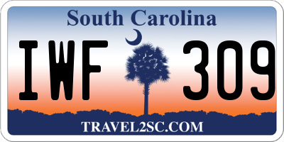 SC license plate IWF309