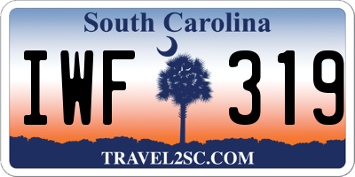 SC license plate IWF319