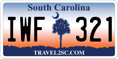 SC license plate IWF321