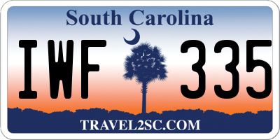 SC license plate IWF335