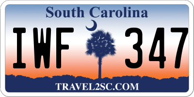 SC license plate IWF347