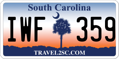 SC license plate IWF359