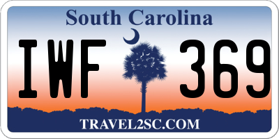 SC license plate IWF369