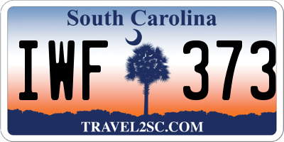 SC license plate IWF373