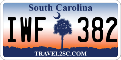 SC license plate IWF382