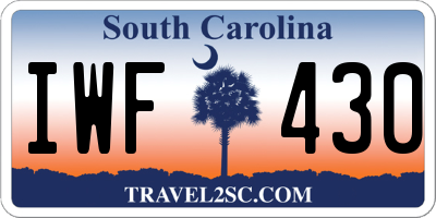 SC license plate IWF430